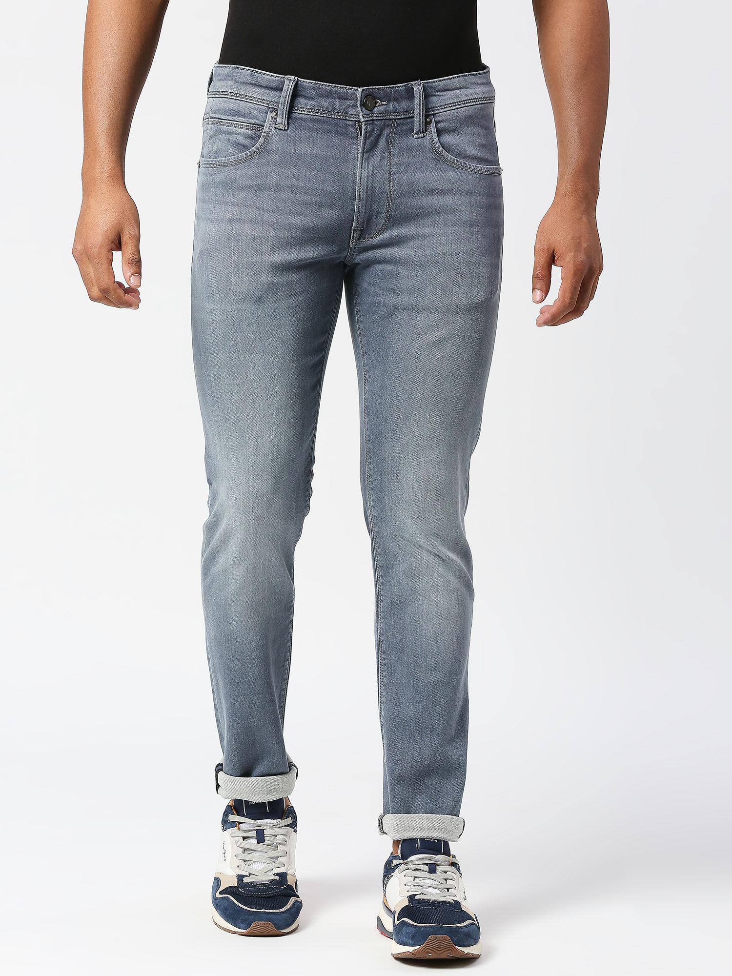 grey tapered vapour tapered fit low waist jeans