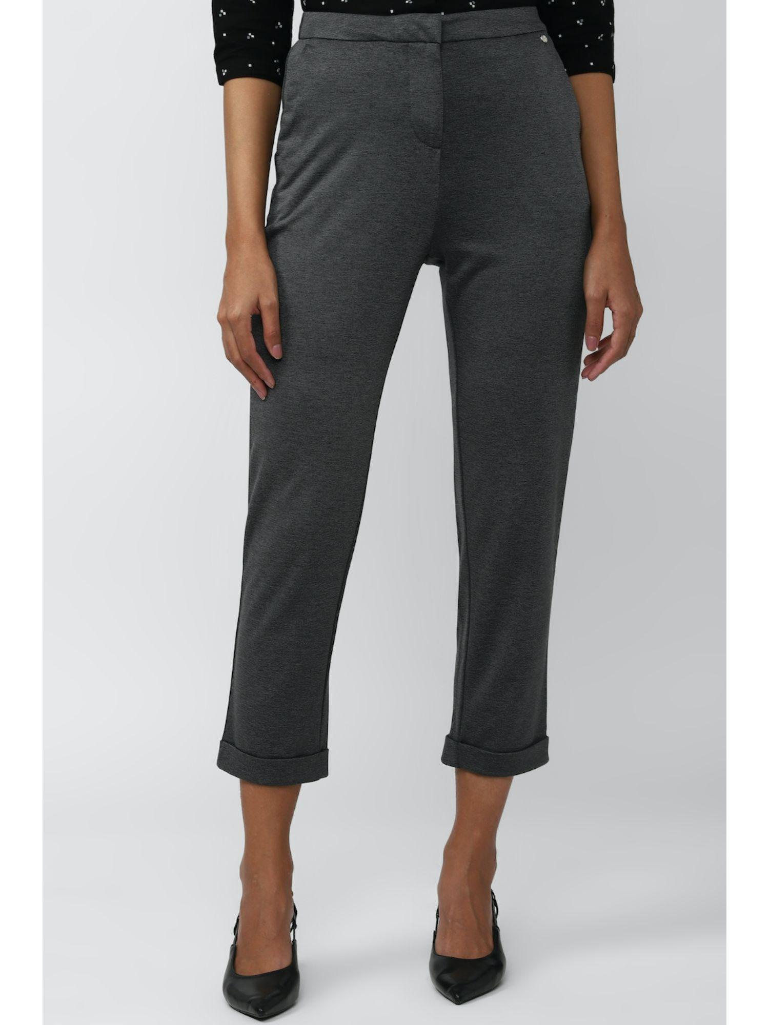 grey textured trousers