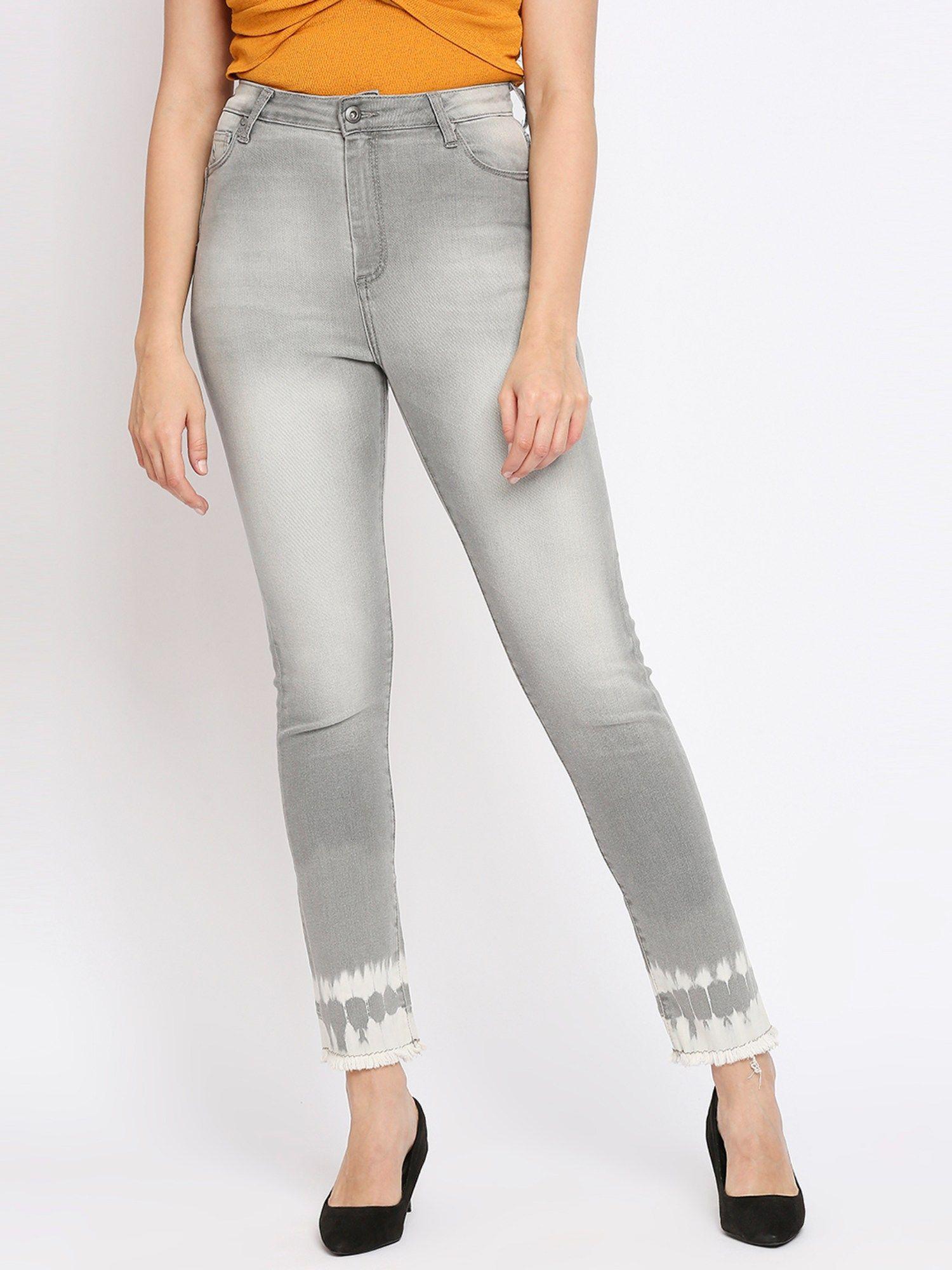 grey tone womens denim jeans