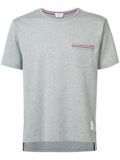 grey tricolor detail t-shirt