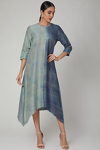 grey tussar printed tunic