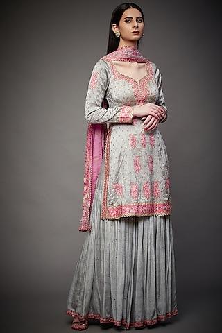 grey viscose gharara set