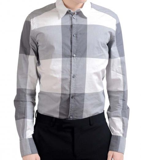 grey white plaid shirt