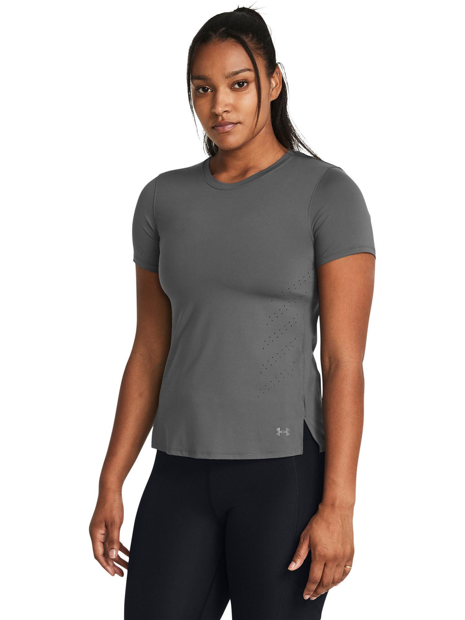 grey women's launch elite short sleeve t-shirt