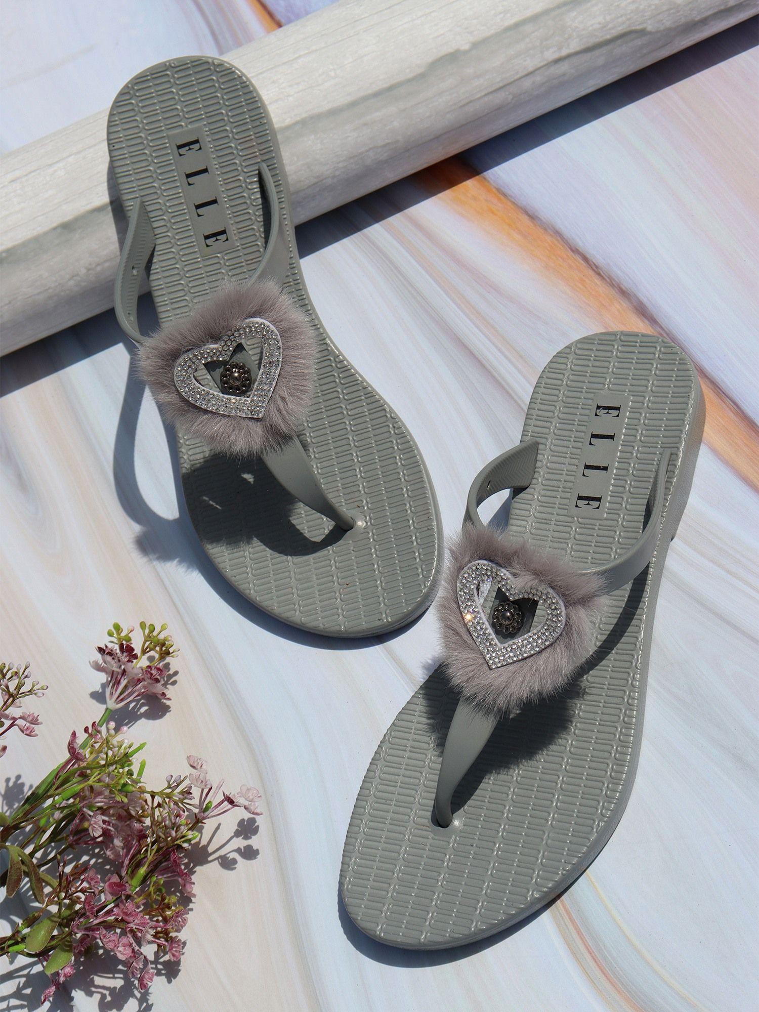 grey women slip on flipflops