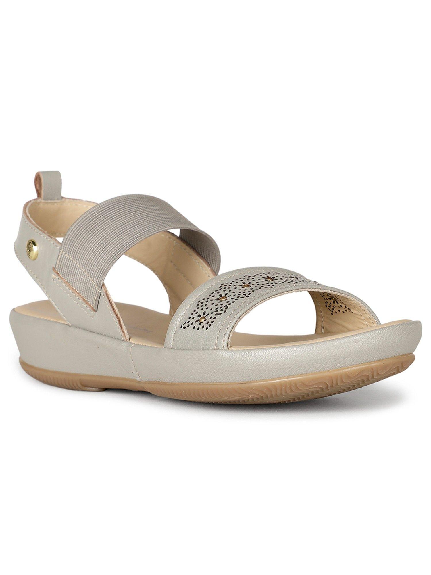 grey women slip-on sandals