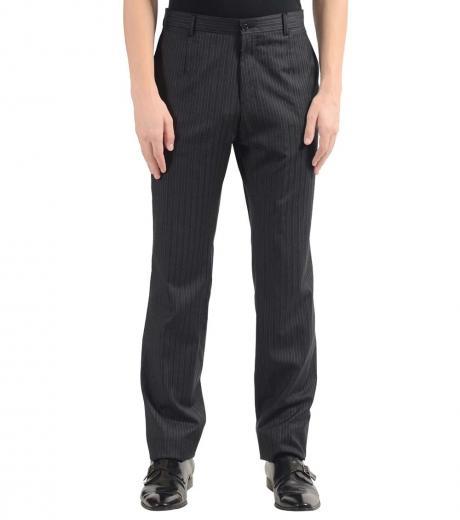 grey wool striped dress pants