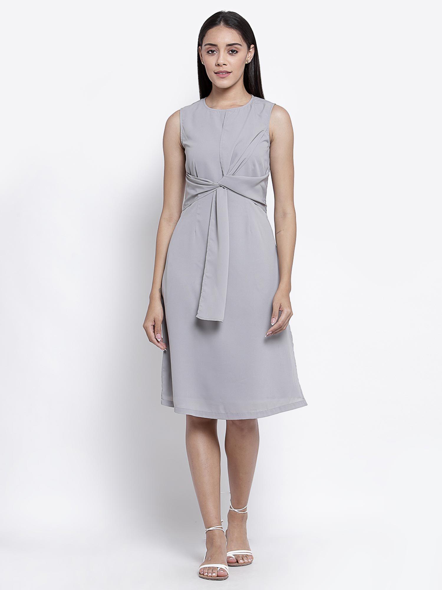 grey wrap dress