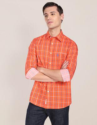 grid twill shirt