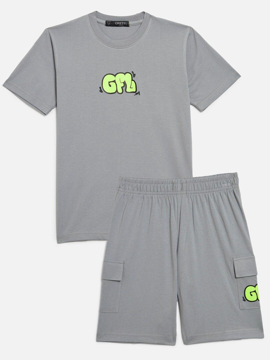 griffel boys round neck t-shirt with shorts