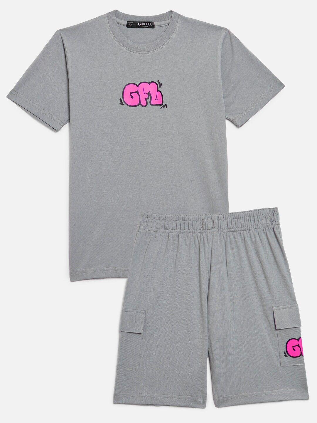 griffel boys round neck t-shirt with shorts