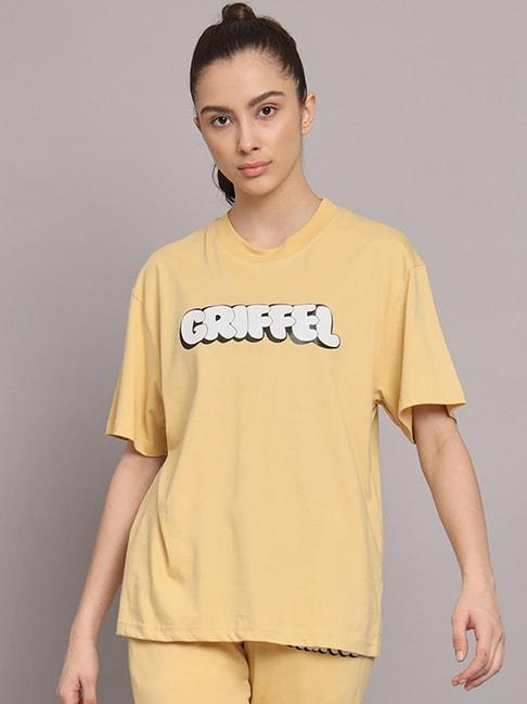 griffel light yellow printed t-shirt