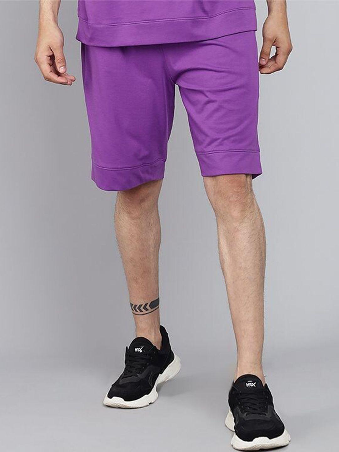 griffel men purple loose fit sports shorts