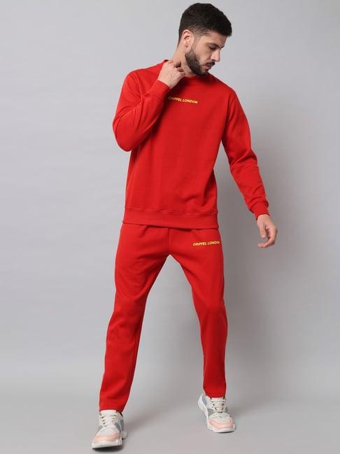 griffel red regular fit tracksuit