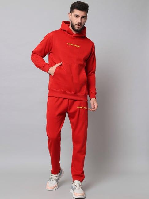 griffel red regular fit tracksuit
