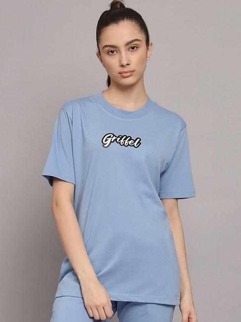 griffel sky blue printed t-shirt
