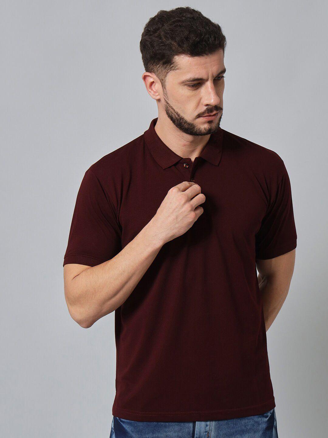 griffel solid polo collar regular sleeves cotton t-shirt