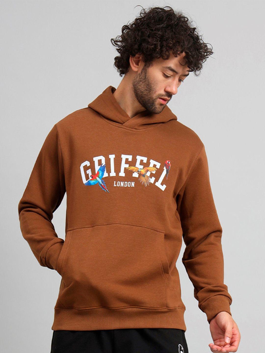 griffel typography printed hooded fleece pullover