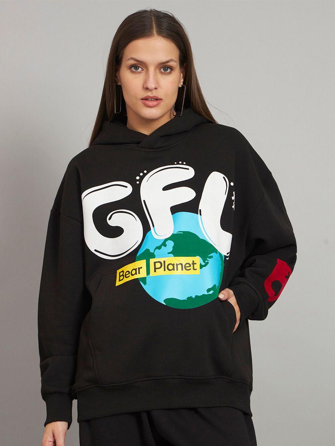 griffel typography printed hooded sweatshirt