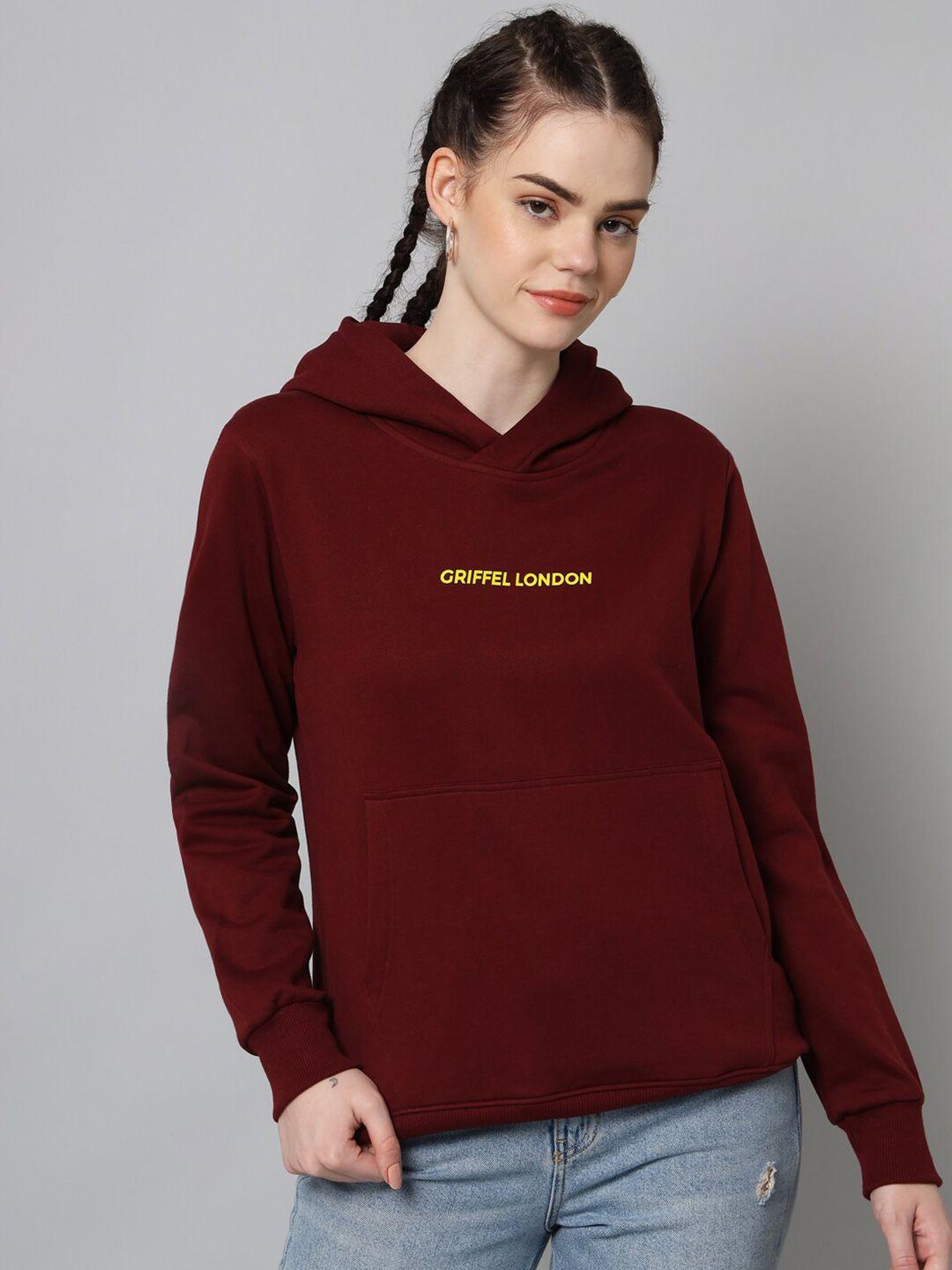 griffel women maroon hooded sweatshirt