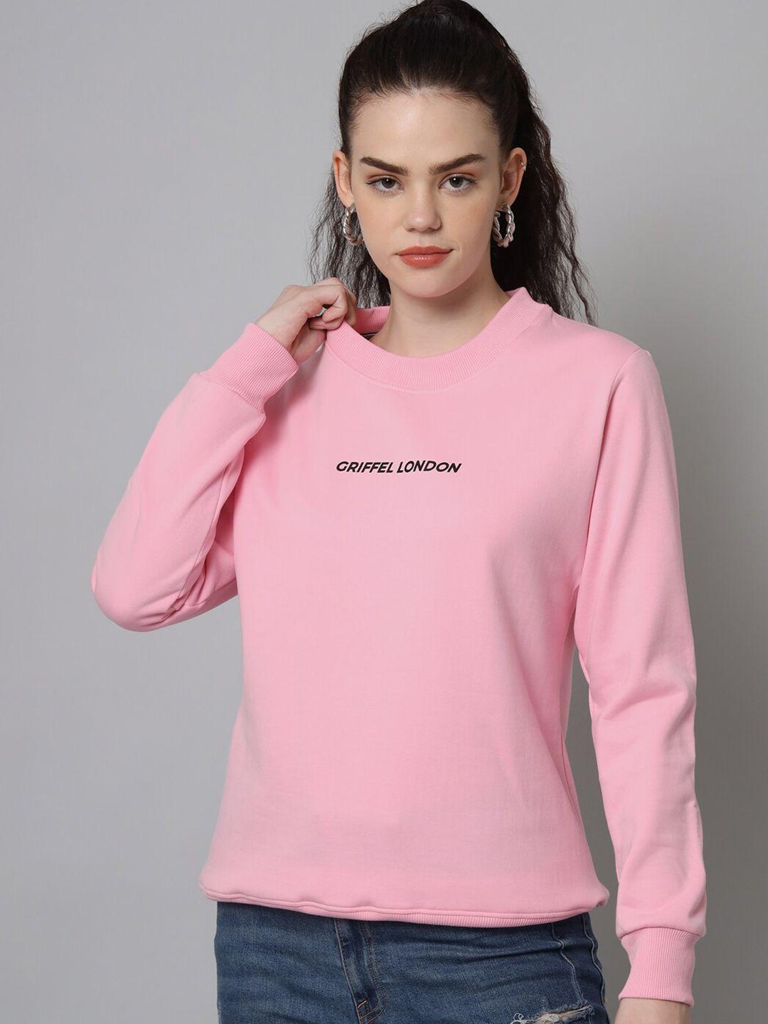 griffel women pink solid sweatshirt