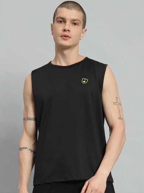 griffel black cotton loose fit printed t-shirt