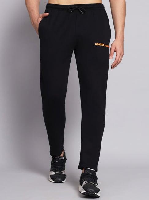 griffel black regular fit logo print trackpants