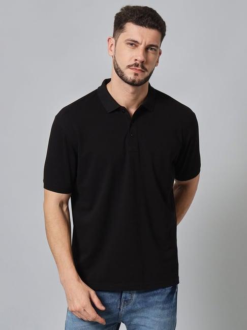 griffel black regular fit polo t-shirt