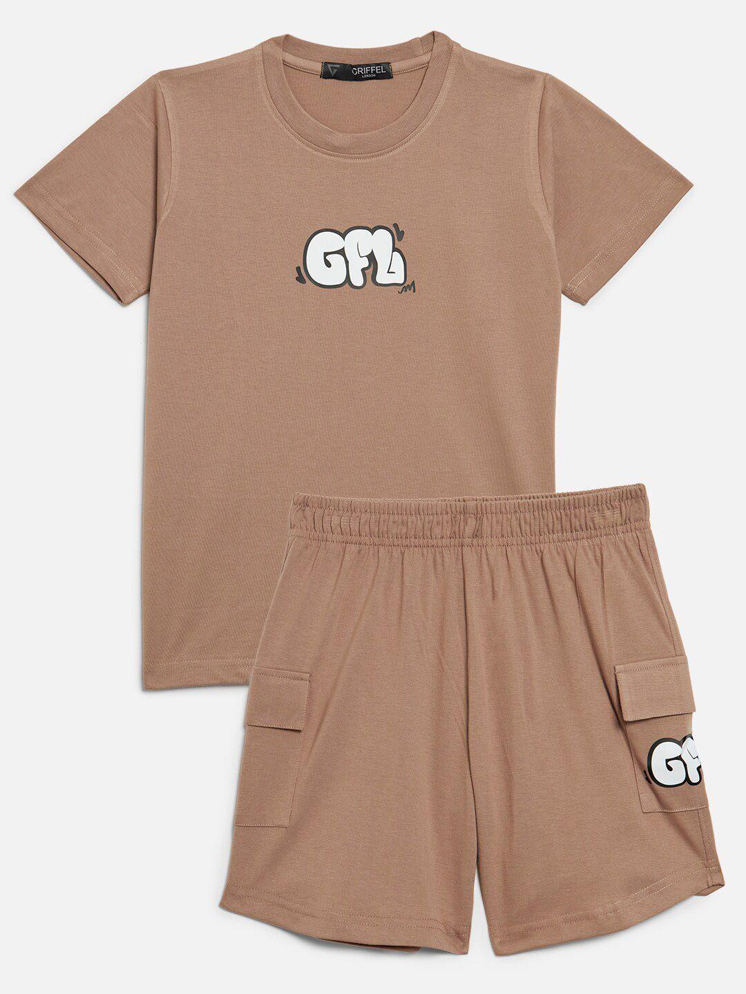 griffel boys printed t-shirt with shorts
