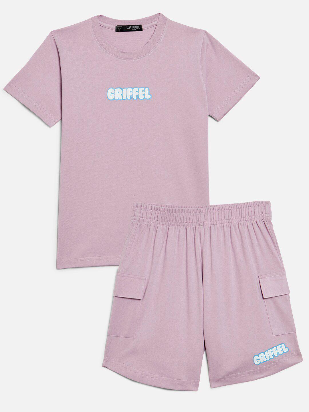 griffel boys round neck t-shirt with shorts