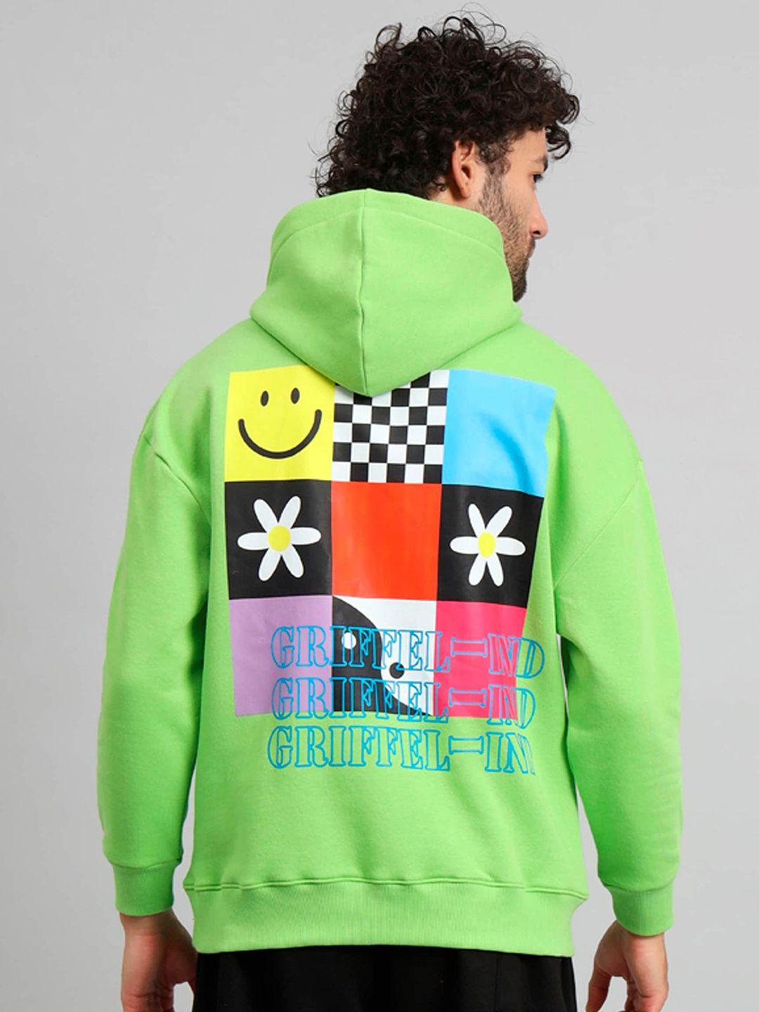 griffel graphic printed hooded fleece sweatshirt