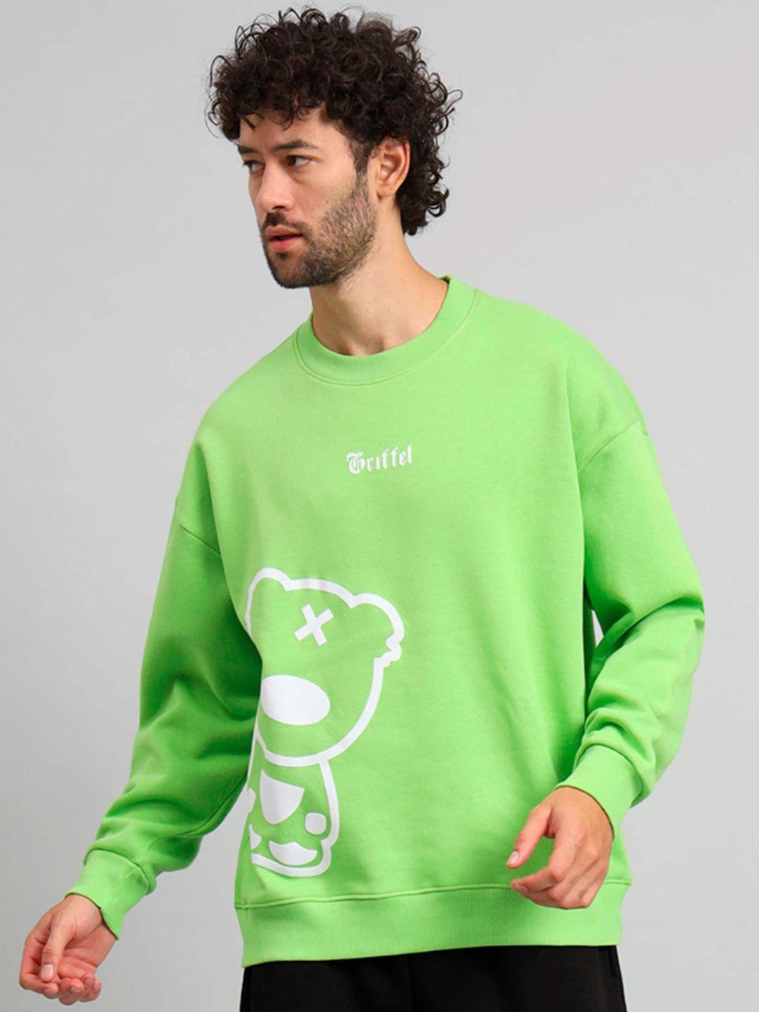 griffel graphic printed round neck fleece sweatshirt