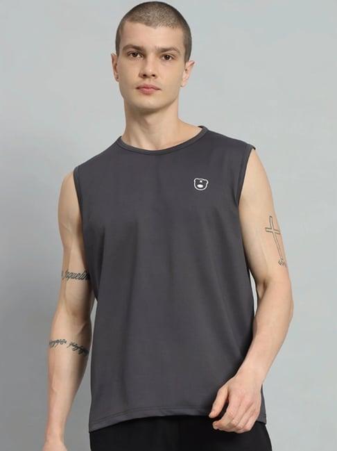 griffel grey cotton loose fit printed t-shirt