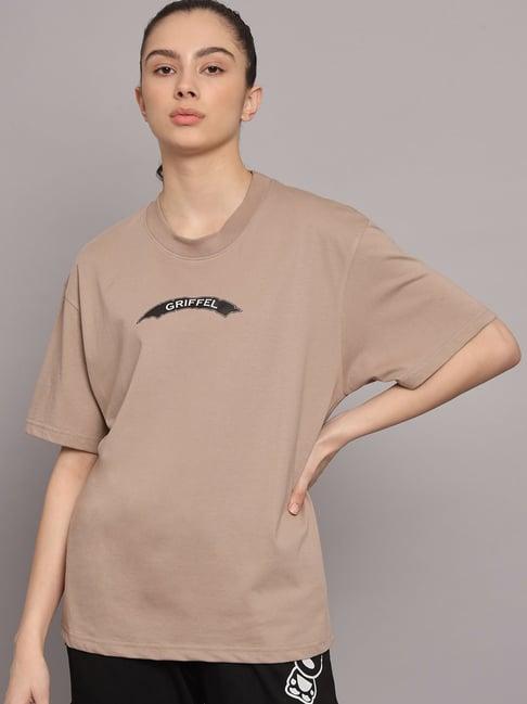 griffel light brown printed t-shirt