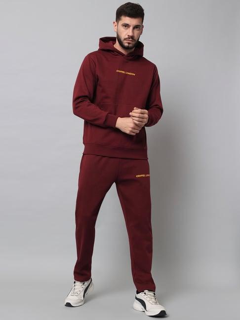 griffel maroon regular fit tracksuit