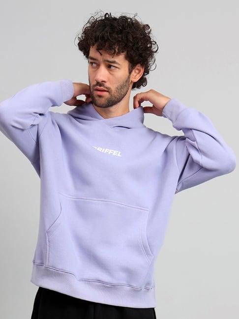 griffel mauve loose fit logo print oversized hooded sweatshirt