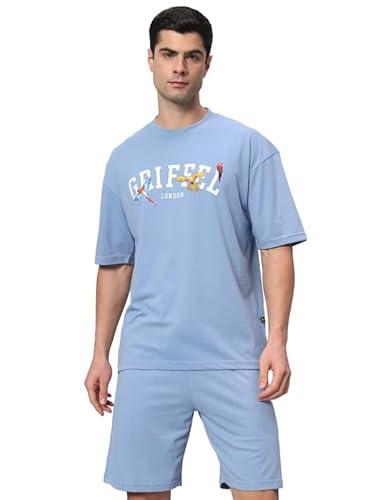 griffel men birds sky t-shirt and shorts set