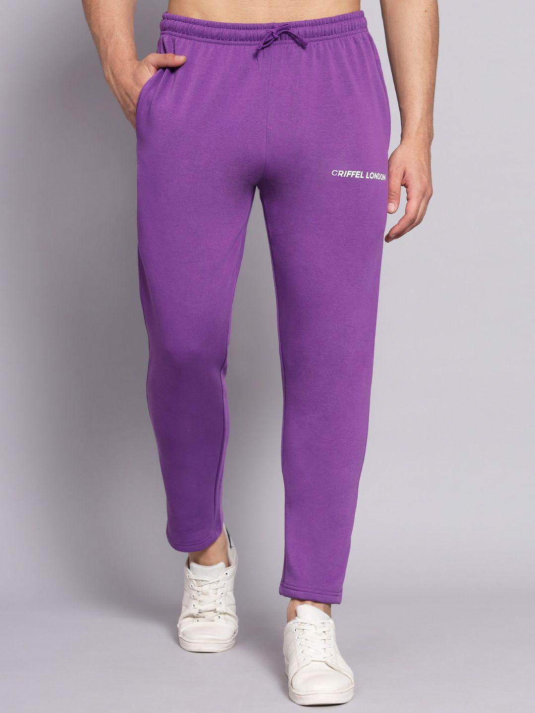 griffel men purple cotton track pants