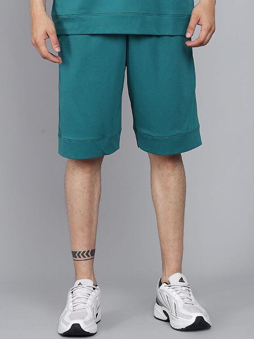 griffel men teal loose fit sports shorts