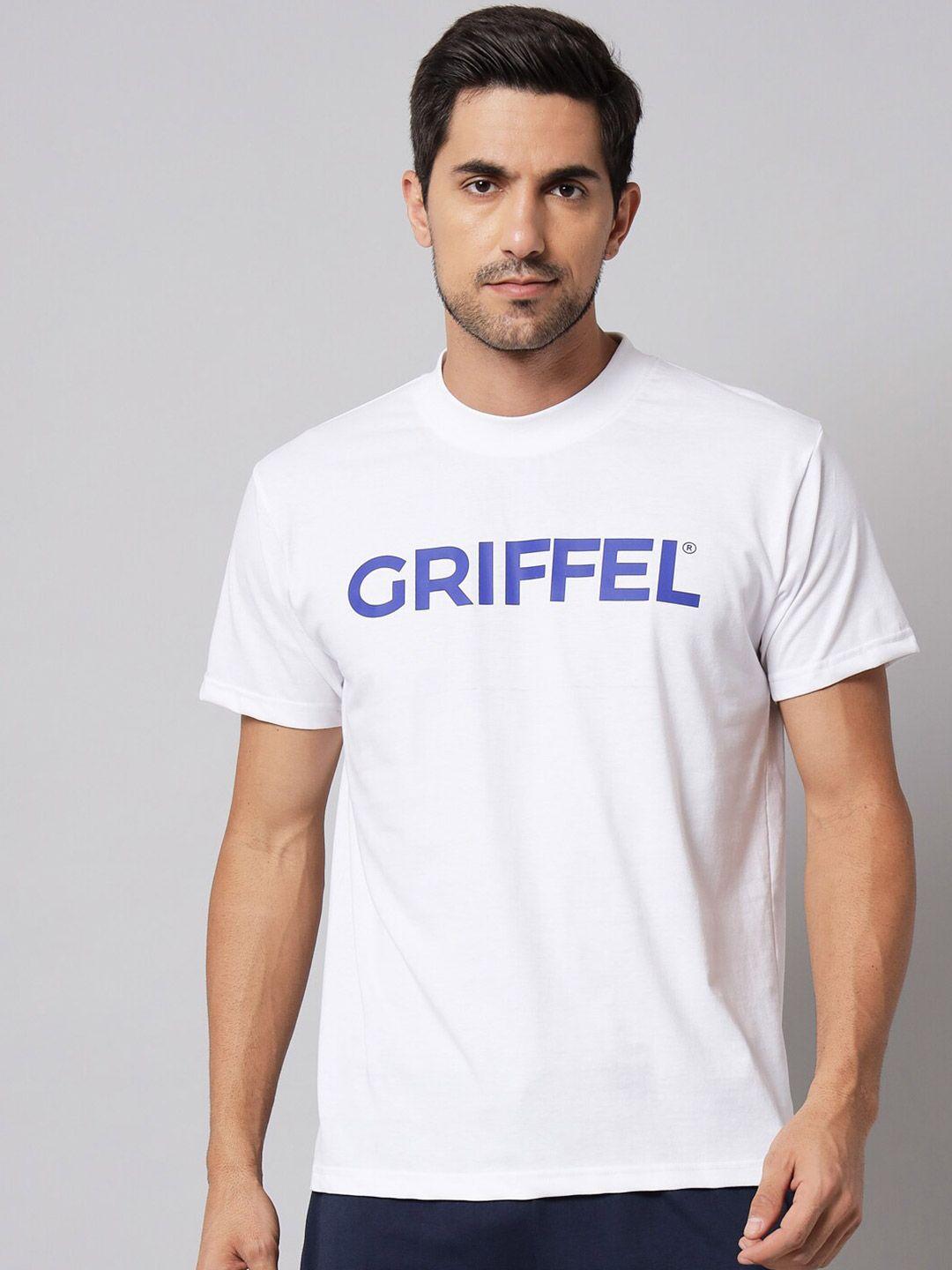 griffel men white typography printed t-shirt