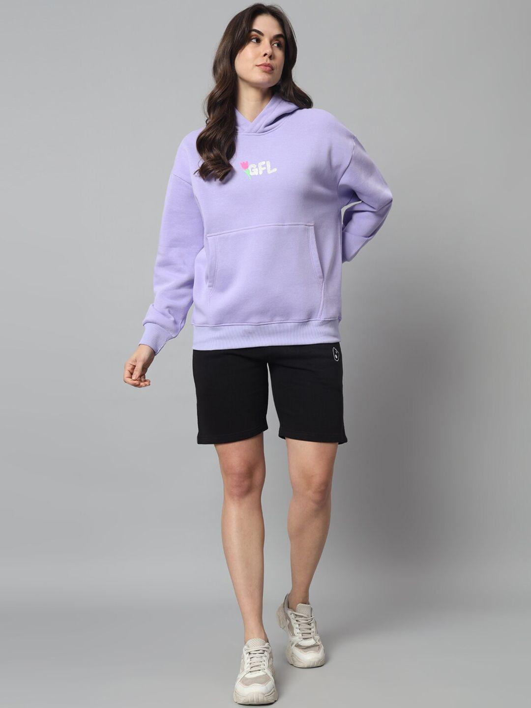 griffel printed hooded fleece cotton sweatshirt with shorts