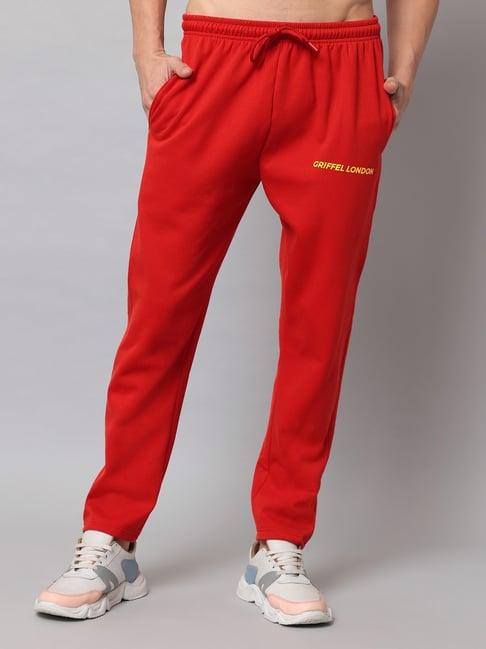 griffel red regular fit trackpants