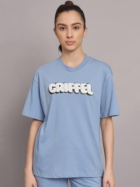 griffel sky blue printed t-shirt