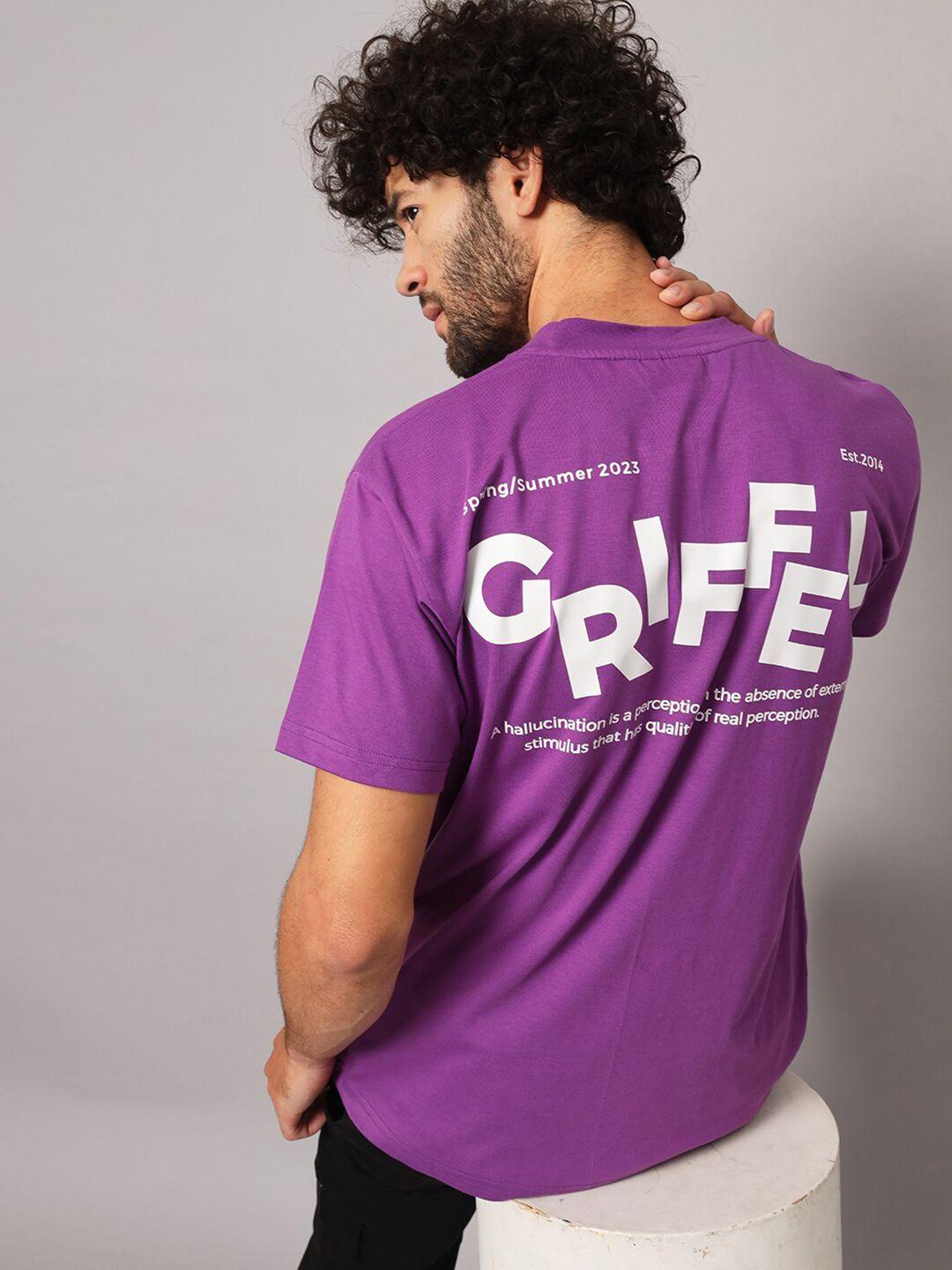 griffel typography printed cotton loose fit t-shirt