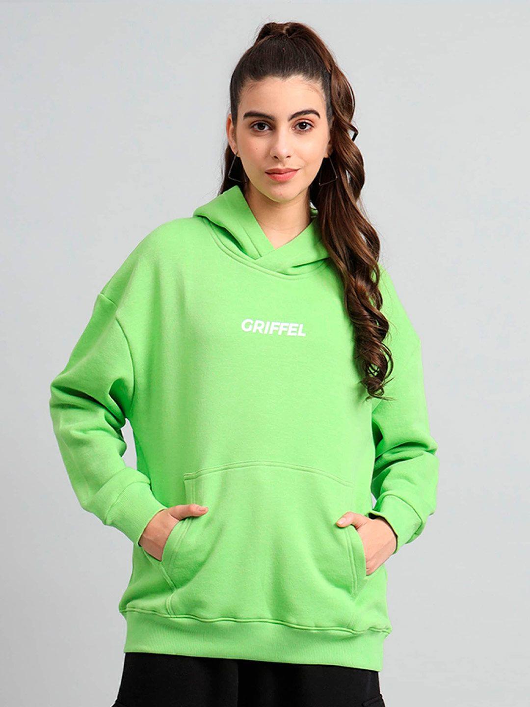 griffel typography printed hooded fleece sweatshirt