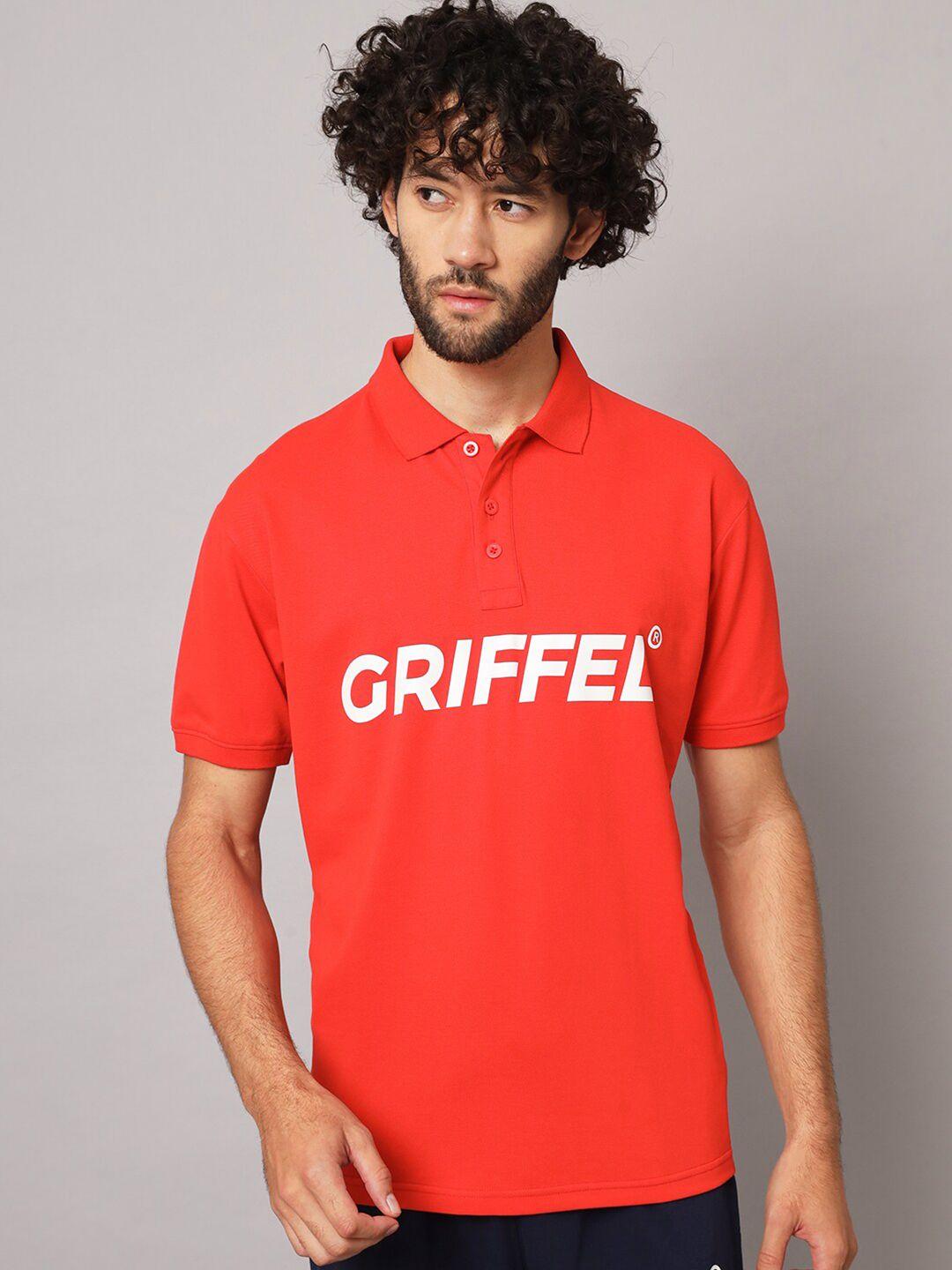 griffel typography printed polo collar cotton t-shirt