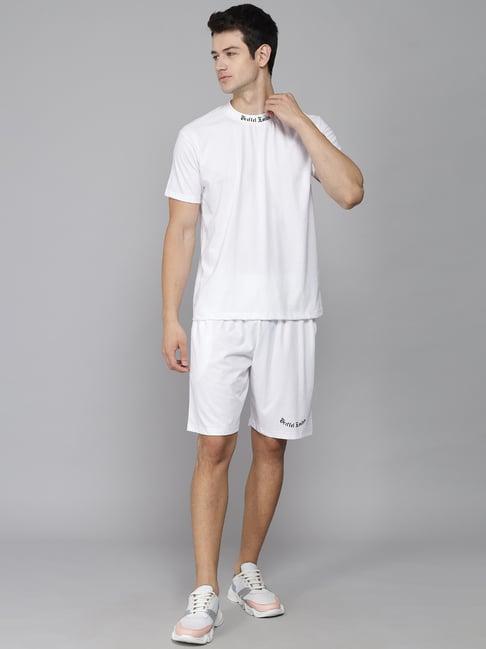 griffel white round neck regular fit t-shirt & shorts set