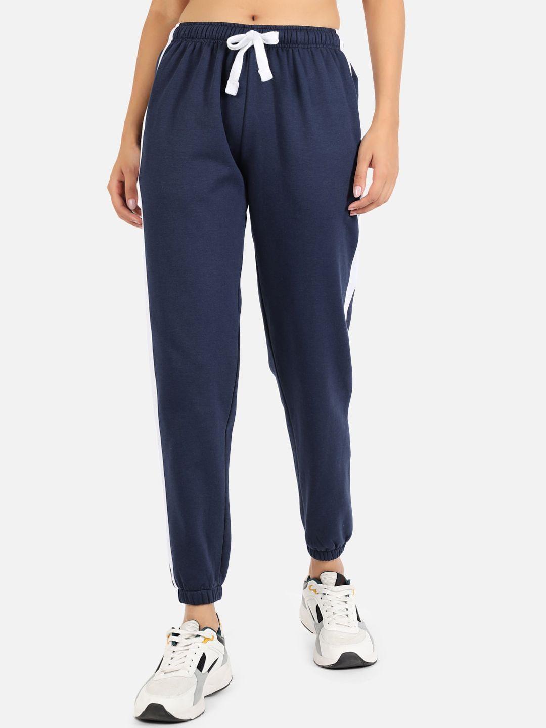 griffel women navy blue solid joggers