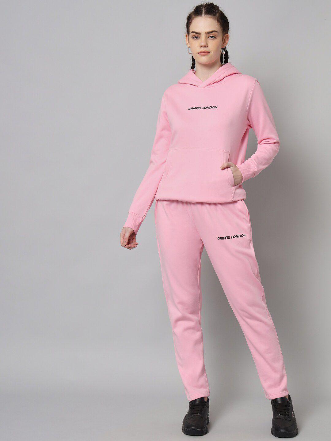 griffel women pink solid tracksuit