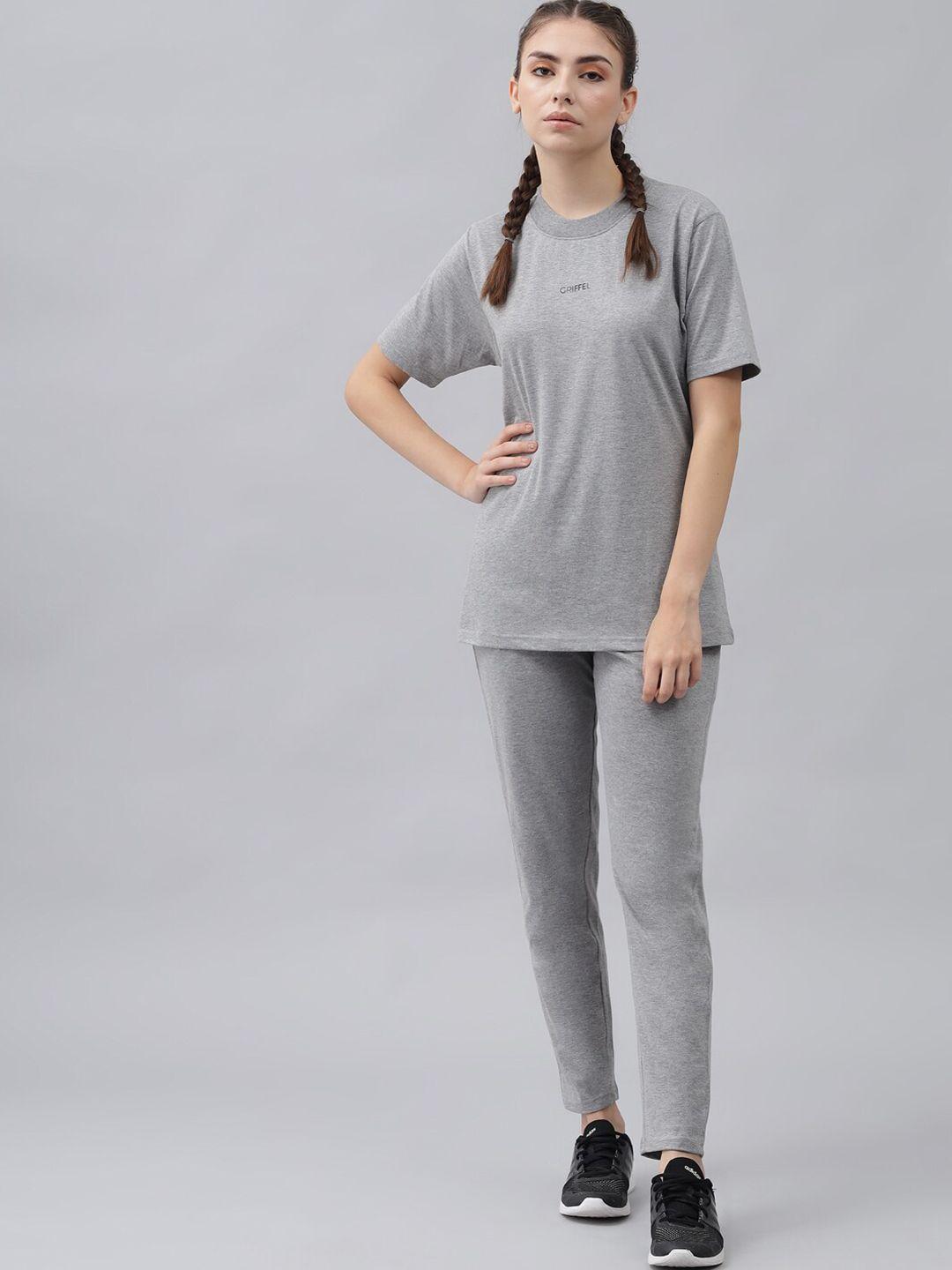 griffel women pure cotton t-shirt with track pants